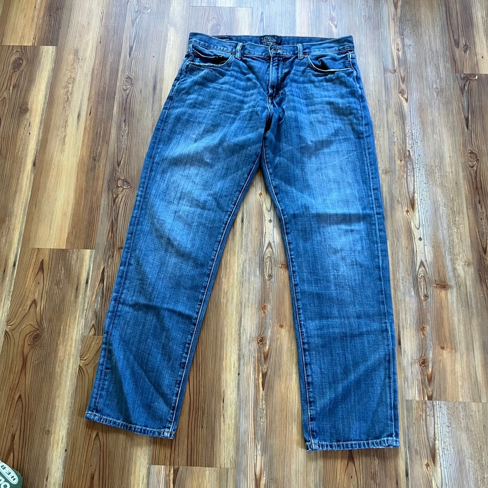 Lucky Brand 221 Original Straight Mens Size 36 Blue Candiani Milan Denim Jeans